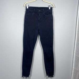 Mother The Stunner Zip Two Step Fray Holding Hands Raw Hem Jeans Women's 27 Blue